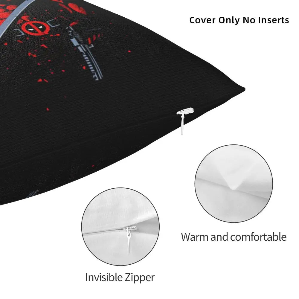 Custom Deadpool Wolverine Cartoon Manga Cushion Cover Soft Cute Pillows