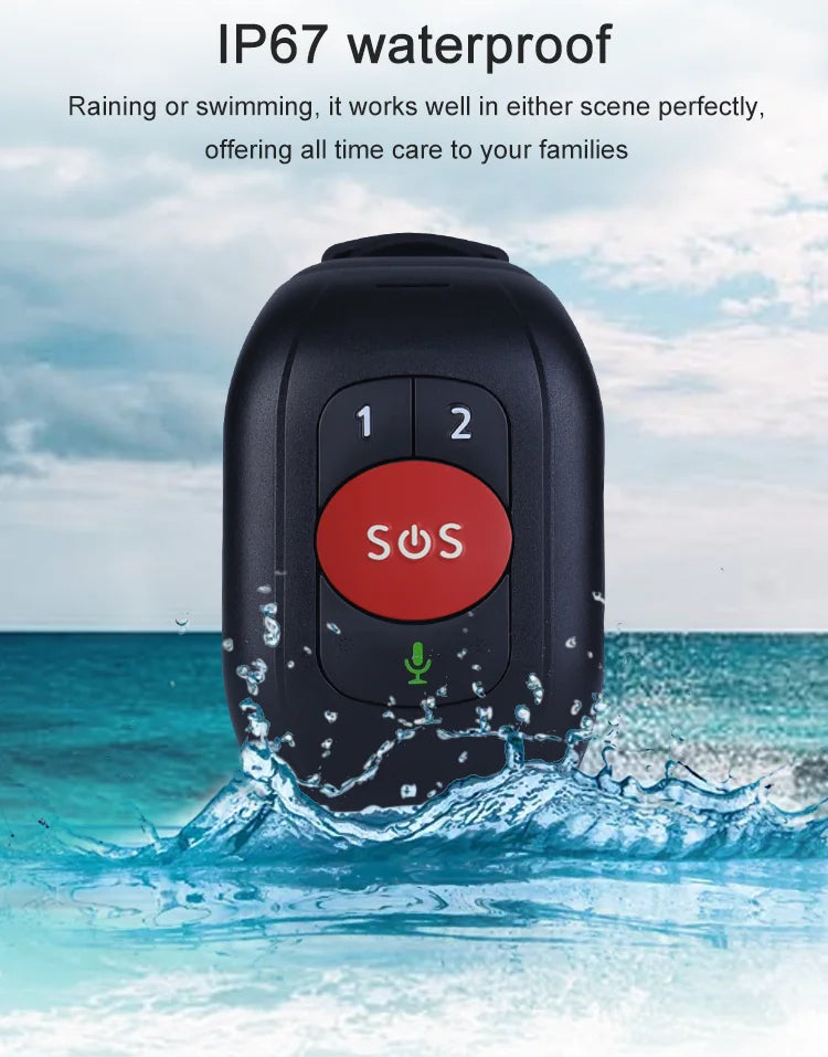 NEW Elderly GPS Tracker 4G SIM SOS Button Wristband GPS Emergency Alarm IP67 Waterproof GPS TrackingHeart Rate Blood Pressure