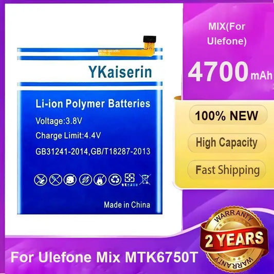 Mobile Phone Battery 4700Mah Portable For Ulefone Mix 1 MTK6750T