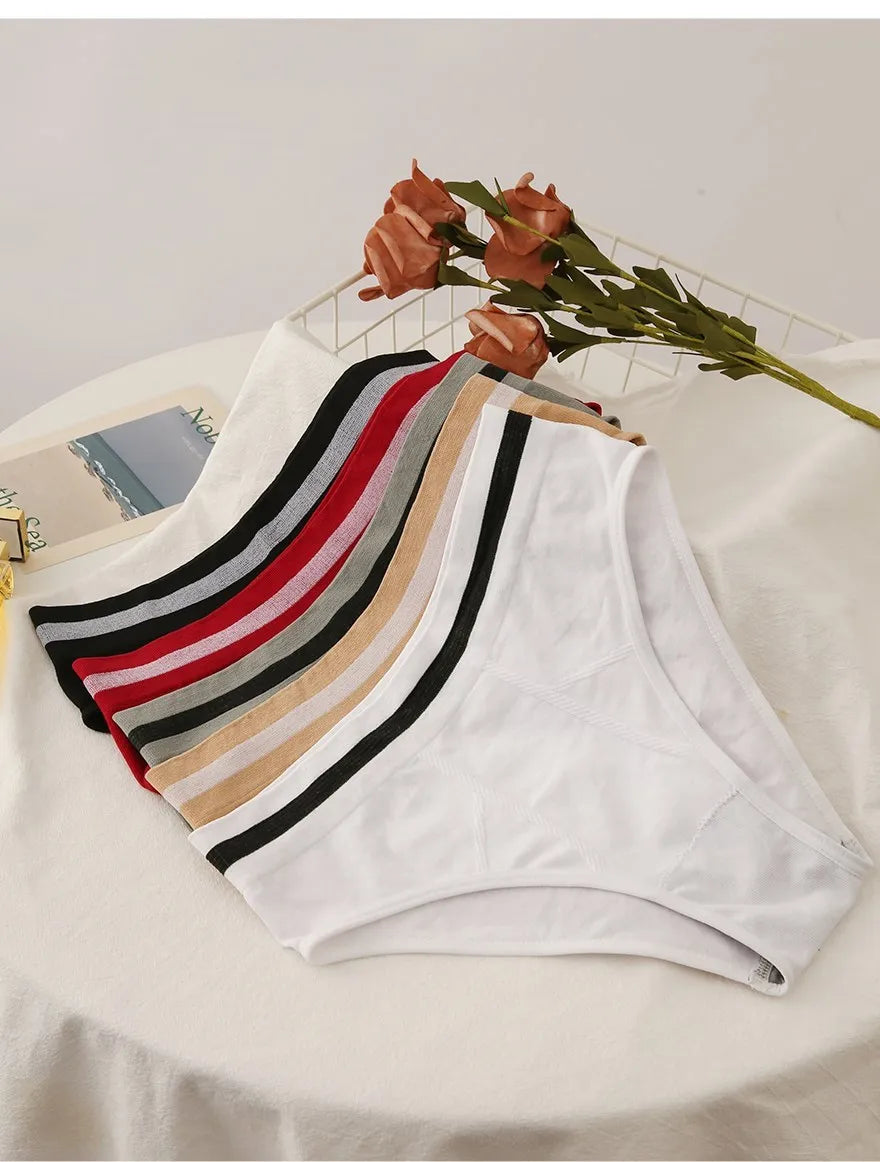 S-3XL 3-5Pcs Women Sport Briefs High Waist Panties Comfort Solid Color Underwear Sexy Underpants Intimate Lingerie Soft Briefs
