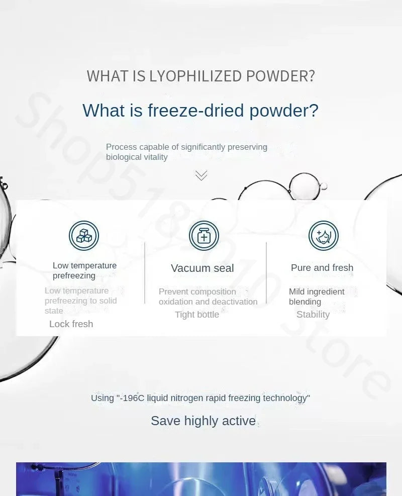Blue Copper Peptide Repair Lyophilized Powder Box Freeze-dried Firming Essence Anti Aging Shrinks Pores Face Serum Skin Care Set