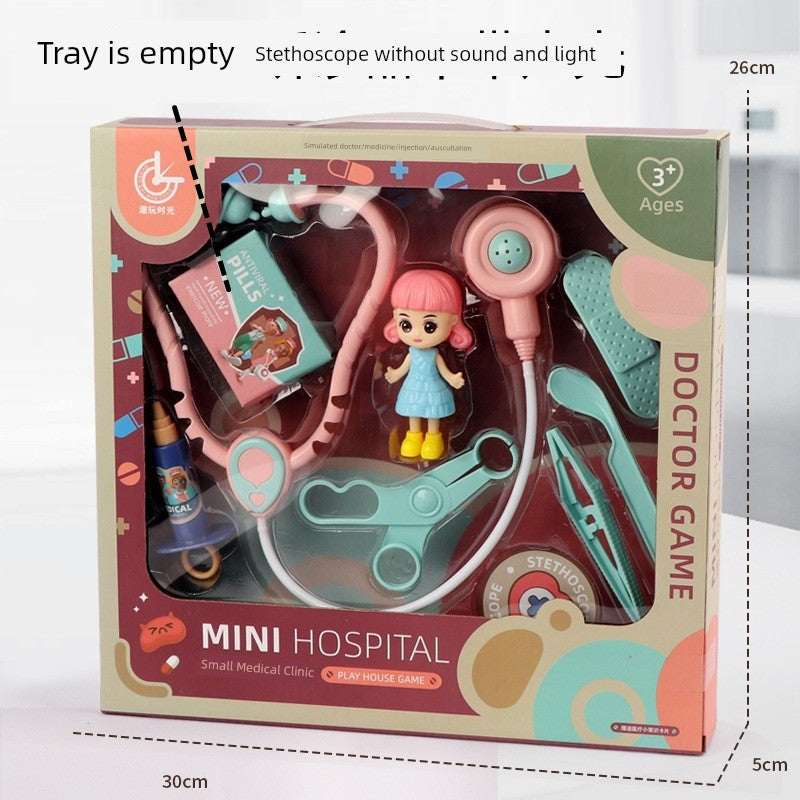 Artificial Stethoscope Kids Doctor Nurse Teaching Aids Suit Boys and Girls Play House Injection Medical and Dental Clinic