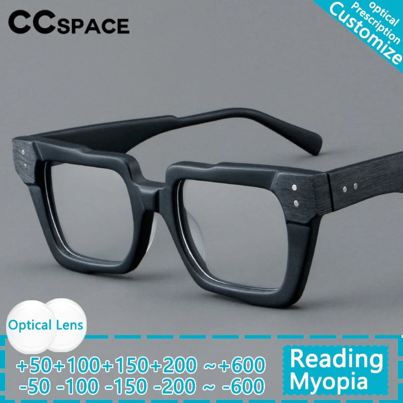 Retro Square Acetate Glasses Men Reading Glasses Progressive Multifocal Lens Sunglasses Lenses Color Changing Lenses