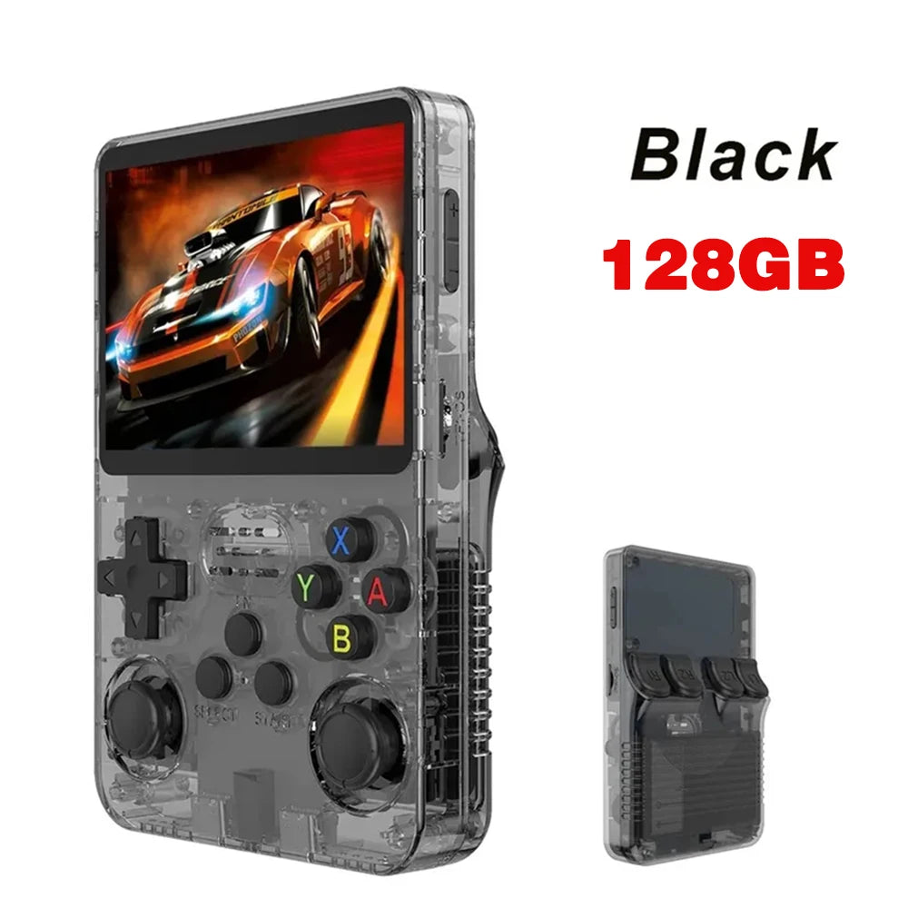 Retro R36S handheld game console 3.5-inch IPS screen Linux system 128GB portable pocket player for gaming