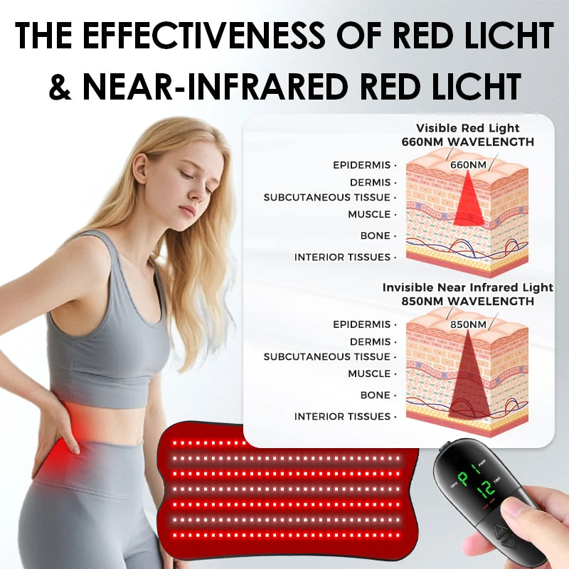 Red Infrared Light Therapy Pad LED Beauty Devices 210pcs LED Bead Red Light Belt for Face and Body Back Knee Hands Feet Relief