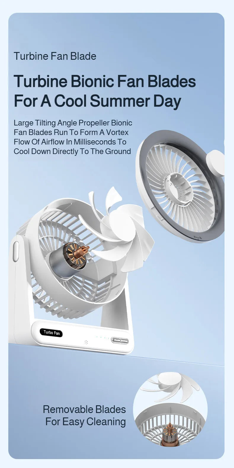Desk Fan with Smart Voice Control Timer Wall Mountable Mini Portable USB Circulator Fan for Home Office