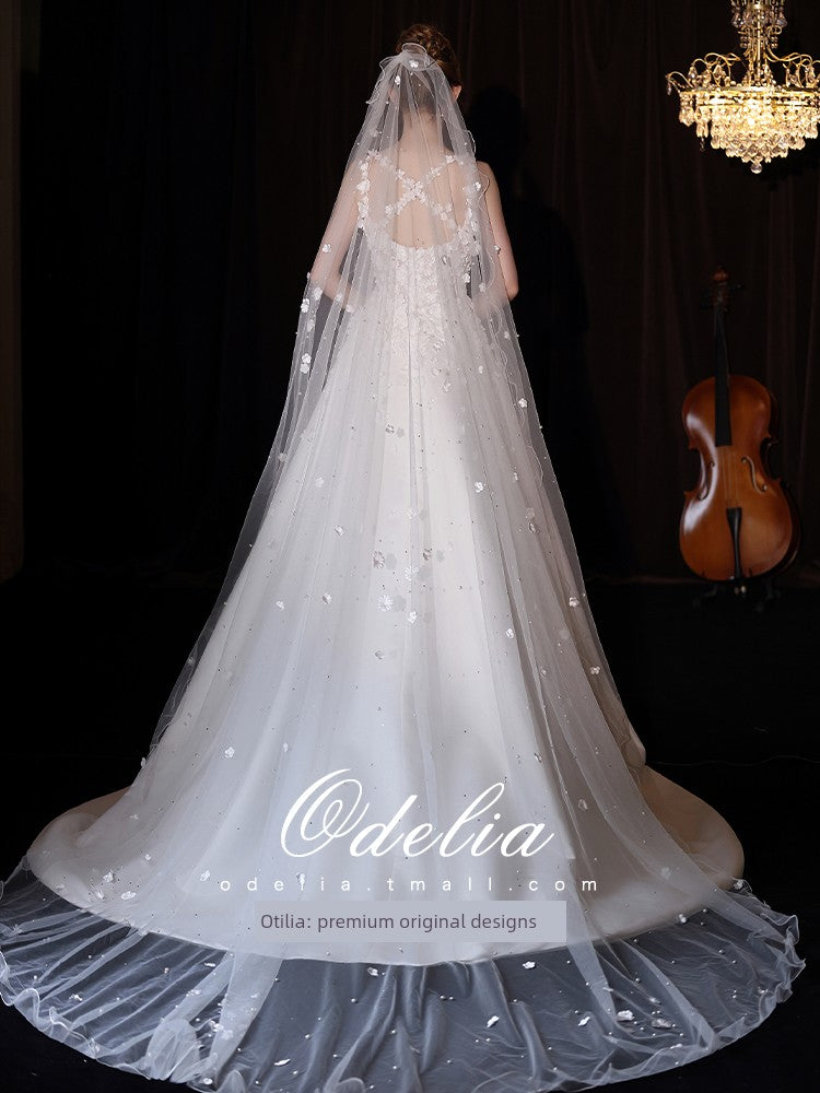 odelia "Mysterious Garden" 2025 New arrival Light Weddings Bride Gauze French Satin Minimalist Light