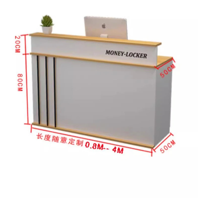 Luxury Unique Reception Desk Professional Aesthetic Design Cool Bar Counter Retro Center Resepsiyon Masası Commercial Furniture