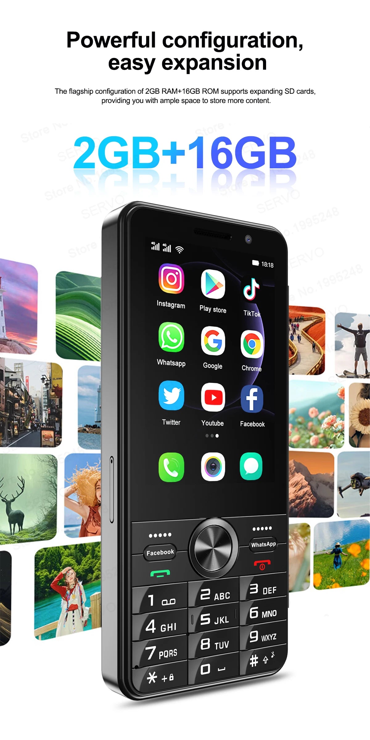 2025 New 4G Network Android Smart Phone 3.5" Screen 2 SIM Dual Camera Android 8.1 2+16GB WIFI GPS Play Store Mobile Phone Type-C