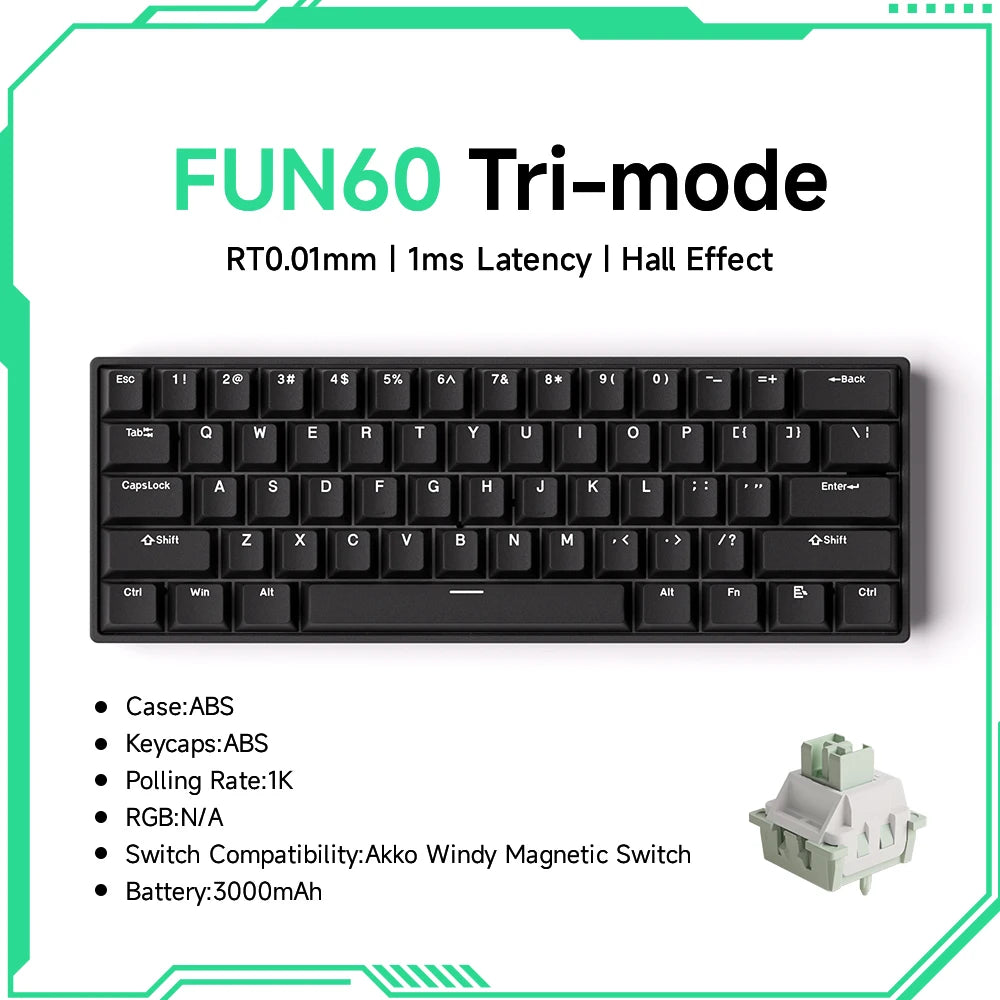 Akko MonsGeek FUN68 FUN60 PRO&MAX  HE Magnetic Keyboard 60% 65%Gaming Keyboards Rapid Trigger 8K Custom Keyboard Gamer Esports