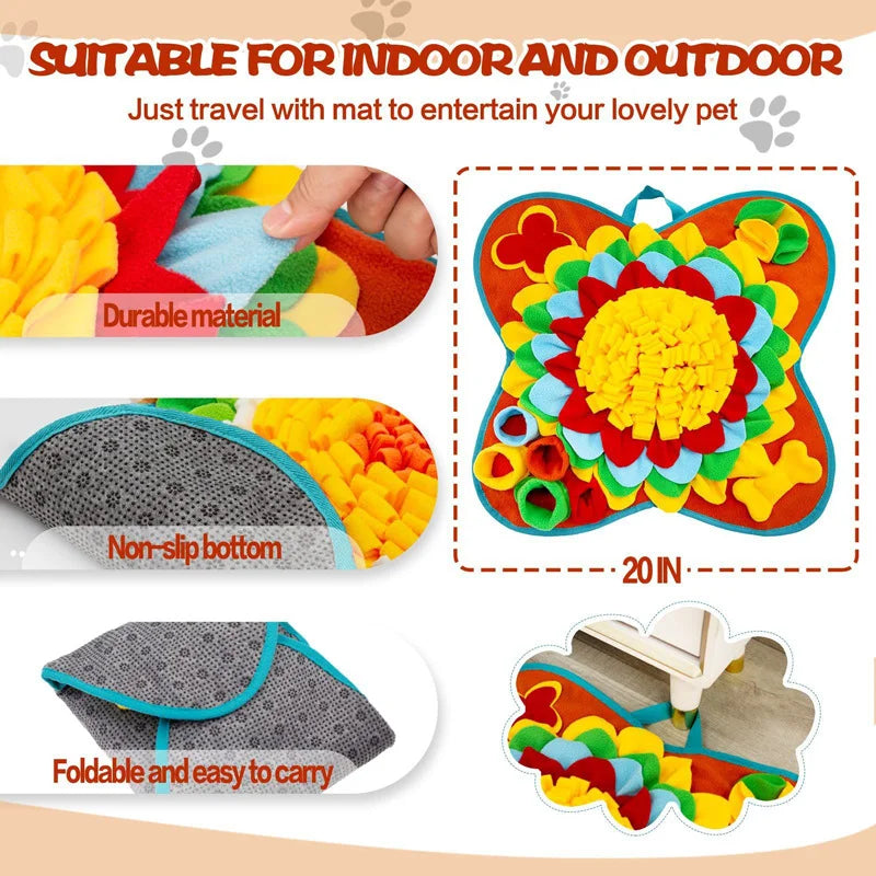 Good Pet Snuffle Mat for Dogs,Interactive Feed Puzzle for Boredom,Encourages Natural Foraging Skills