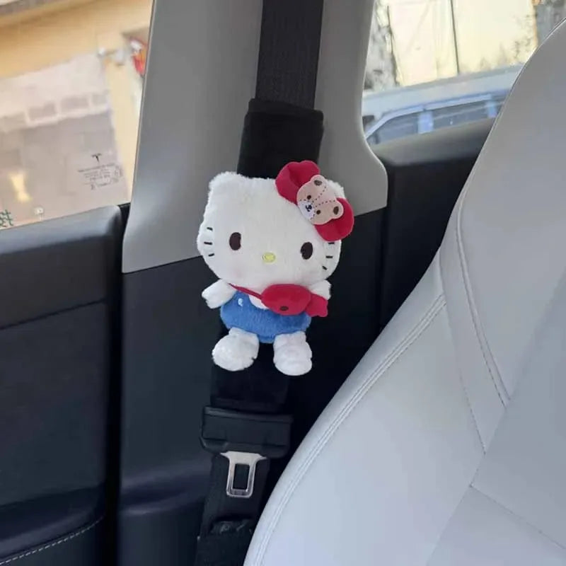 Car Seat Belt Cover Sanrios HelloKittys Cinnamoroll Kuromi My Melody Anime Cartoon   Auto Decorate Shoulder Protectors