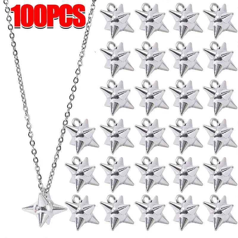 Punk Rock Aesthetic Spike Morning Star Rivet Dangle Charms Jewelry Making Gothic Spiky Ball Pendant Charms DIY Jewelry Findings