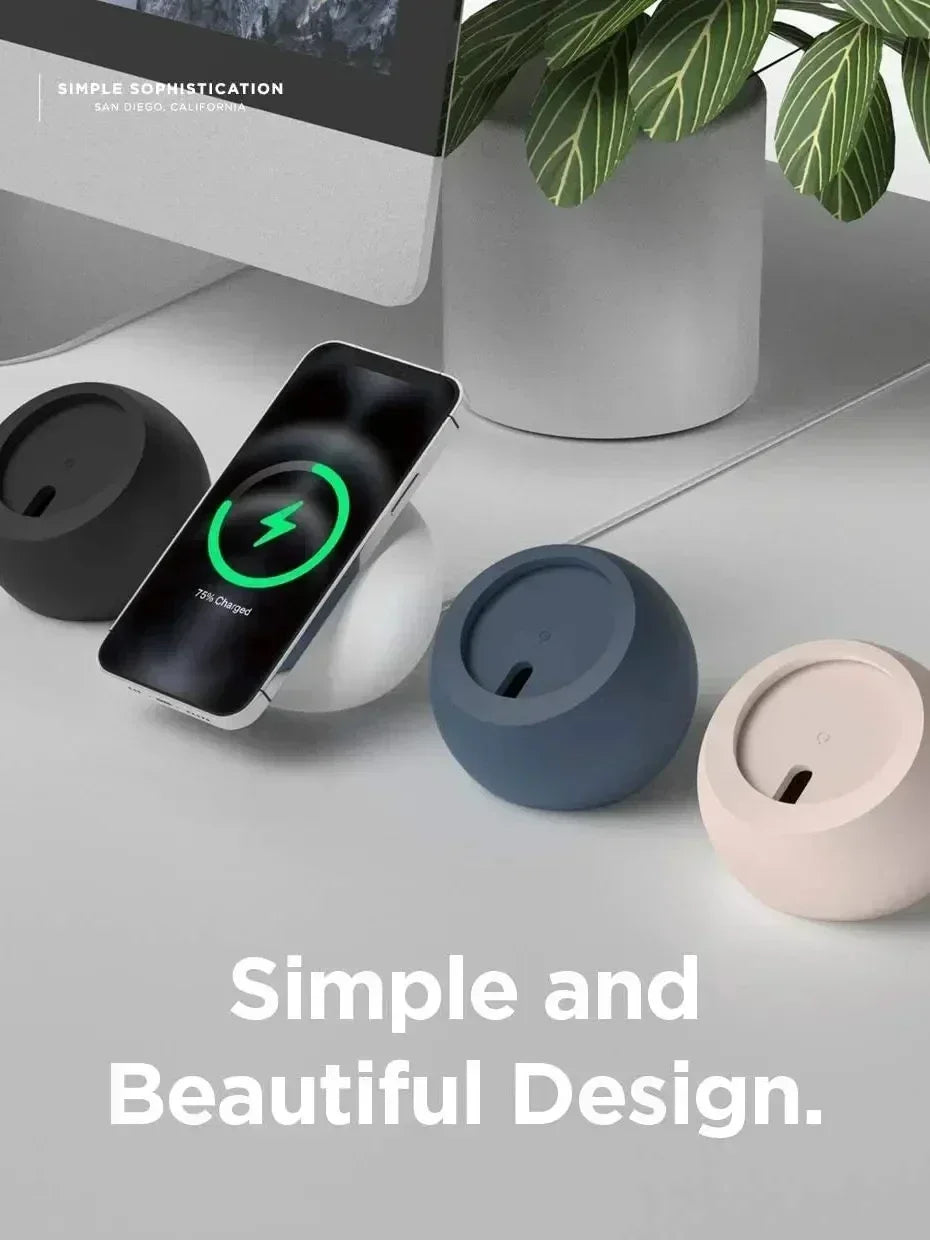 Ball Shape Magnetic Silicone Charging Desk Holder Stand for Magsafe IPhone 15 14 13 12 Pro Fast Charger Dock Station Accessories