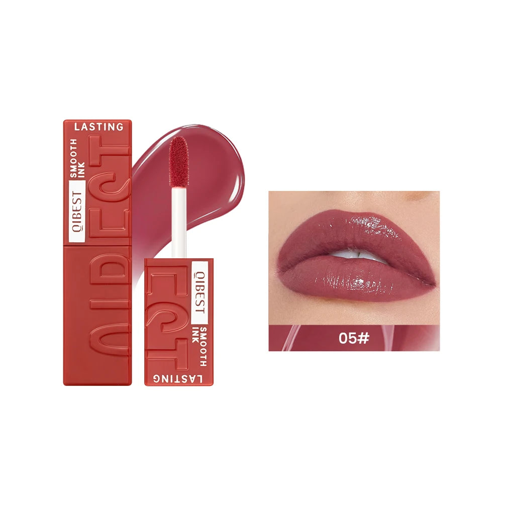 QIBEST Watery Gloss Lip Glaze Moisturizing Long Lasting Sexy Red Liquid Lipstick Mirror Glossy Lip Gloss Tint Cosmetic For Women