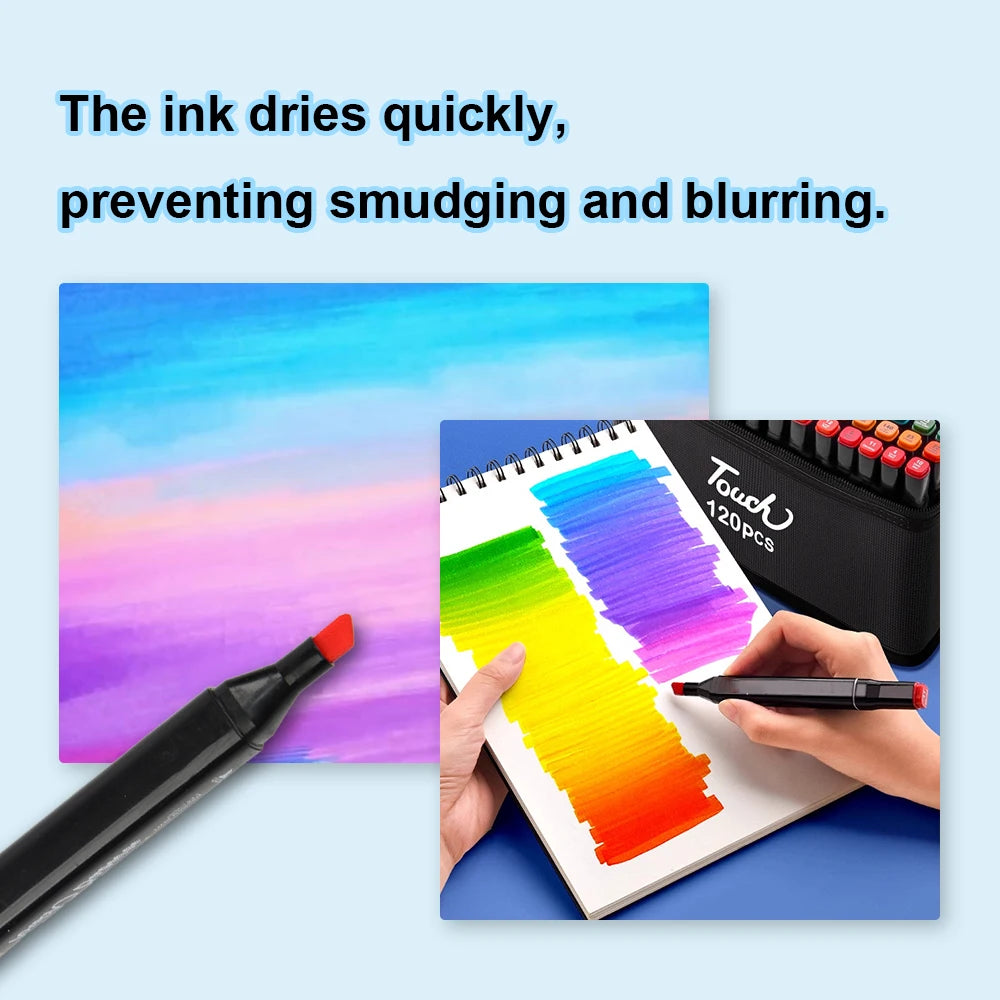 24/36/60/80/120/168 Colors Double Headed Oily Art Marker Pen Set for Draw Sketching ,Manga Illustration And Artistic Drawing