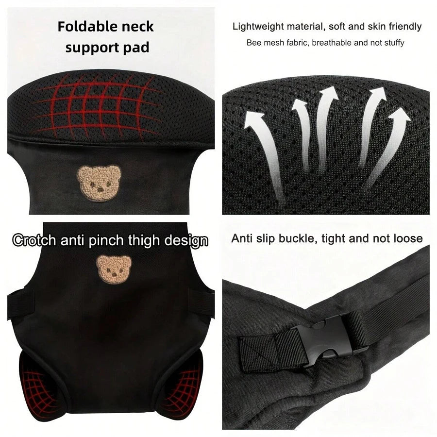 1Pc Ergonomic Multifunctional Baby Carrier - 4-in-1 Portable Baby Travel Gear, with Adjustable and Comfortable Front and Back Straps, the Perfect Gift for Baby's Welcome Party, Halloween, Christmas, and New Year