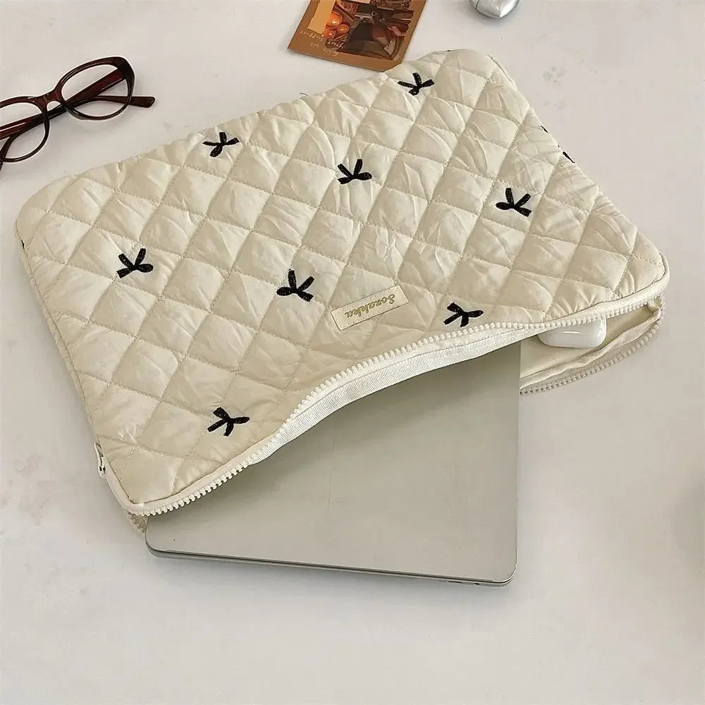 Universal Rabbit Laptop Sleeve Case 11/13/15 inch Broken Flowers Laptop Bag Bowknot Shockproof Tablet Protective Pouch