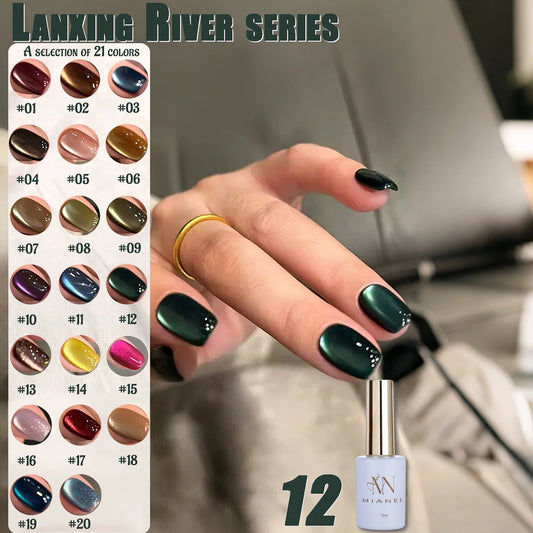 MIANEL 12ML 1-21pcs Emperor Green Cat Eye Gel Nail Polish Whitenning Nails Green Nails Suitable For Nail Salons Nail Supplies