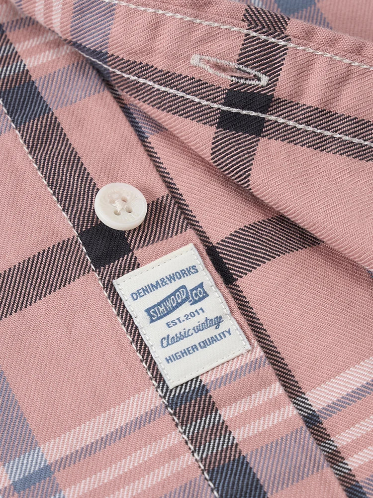 SIMWOOD 2025 Autumn New Oversize 100% Cotton Fabric Plaid Shirts Men Washed Vintage Check Shirts