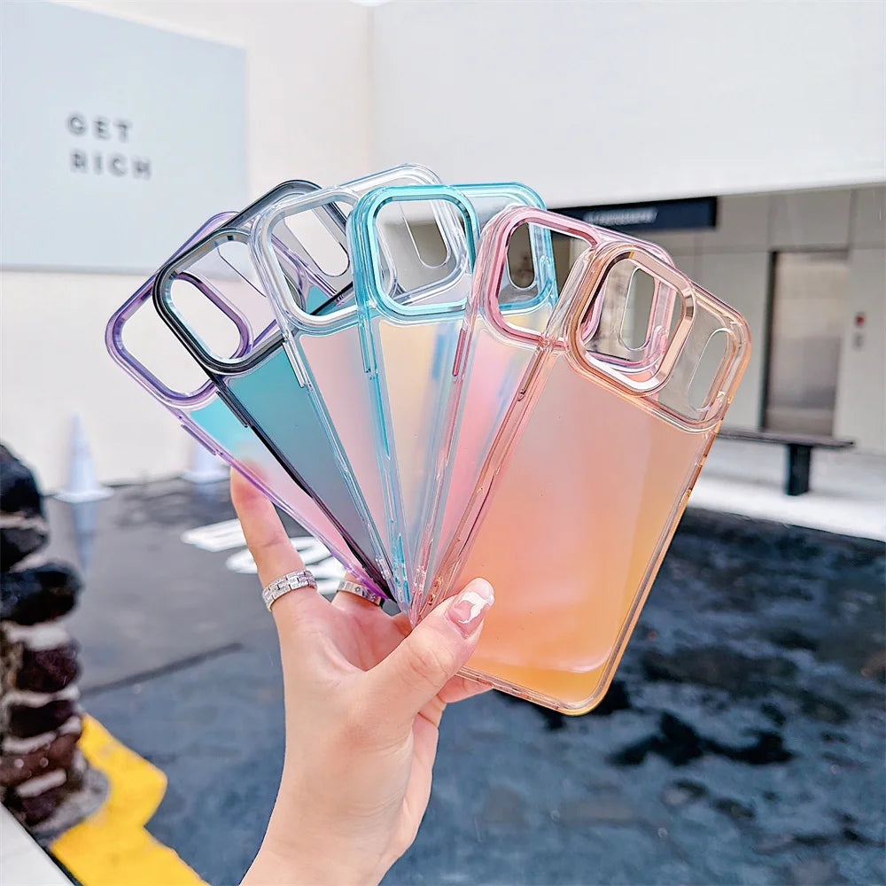 Luxury Color Chameleon Phone Case For iPhone 17 Pro Max Air 16 15 Plus 14 13 12 11  X XS Shockproof Protective Mobile Back Cover