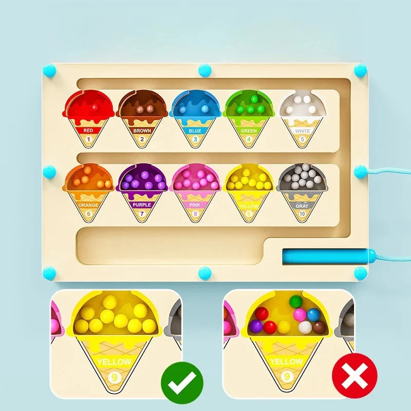 Magnetic Maze Toy With Magnetic Digital Beads For Puzzle Practice And Attention Training Games