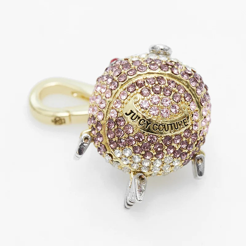 1Pc Creative And Fashionable Full Diamond Gradient Color Puffer Fish Pendant, Ins Trend Backpack Pendant Cute Pet Keychain Gift
