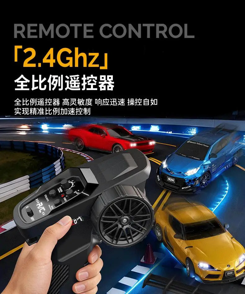 Hongxing 1 24 RC 4WD High Speed Drift Car Full Scale Gyroscope With Lithium Battery 2 Sets Of Wheels Independent Shock Absorber