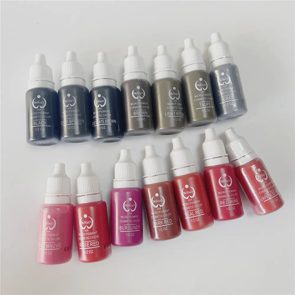 1Pcs Tattoo Ink Pigment Kit Permanent Makeup Micropigment for Eyebrow Eyeliner Lip Art Brown Black Chocolate Dark Red