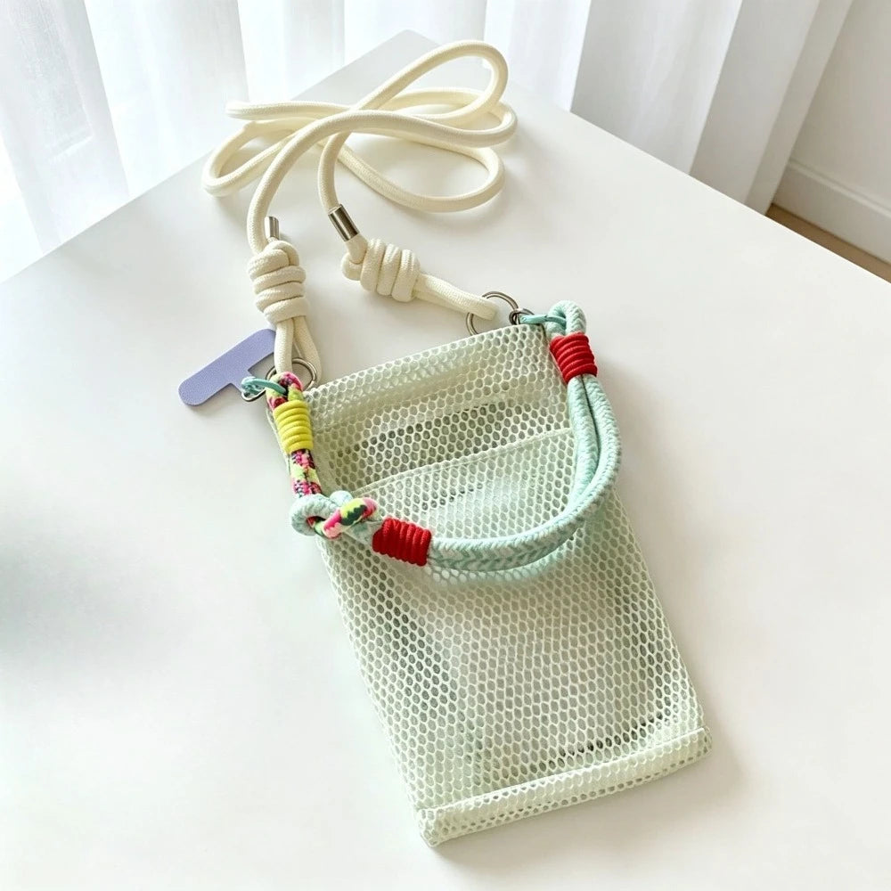 Women Handbags Female Summer Mesh Shoulder Bags Large Capacity Crossbody Bags Outdoor Beach for Women Portable Phone Purse
