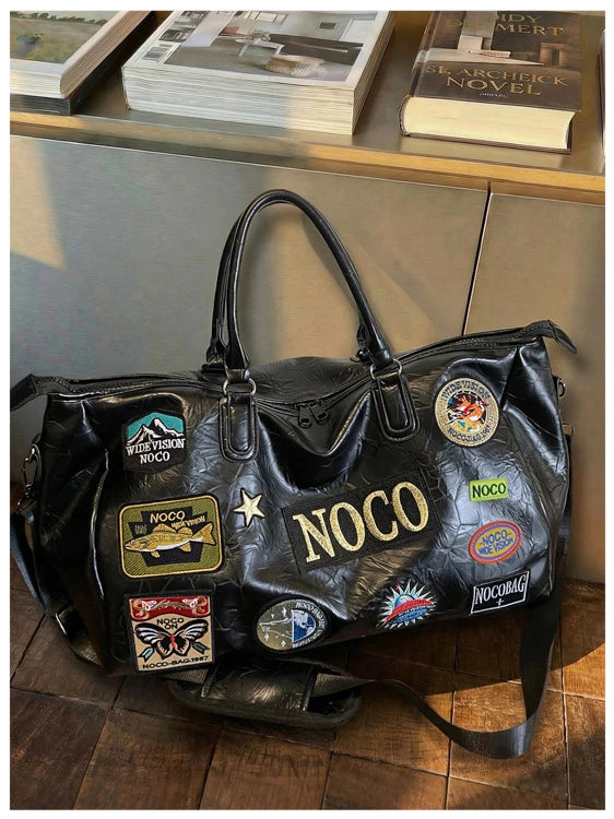 Fitness Travel Bag Suitable for Both Men and Women, Can Be Carried by Hand, Worn over the Shoulder or Cross-Body， Pu Leather Bag