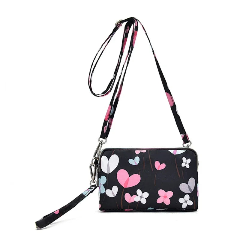 New Trendy Three-layer Women Sports Wallets Crossbody Mobile Phone Bag Pouch Messenger Clutch Bag Coin Purse Outdoor Handbag