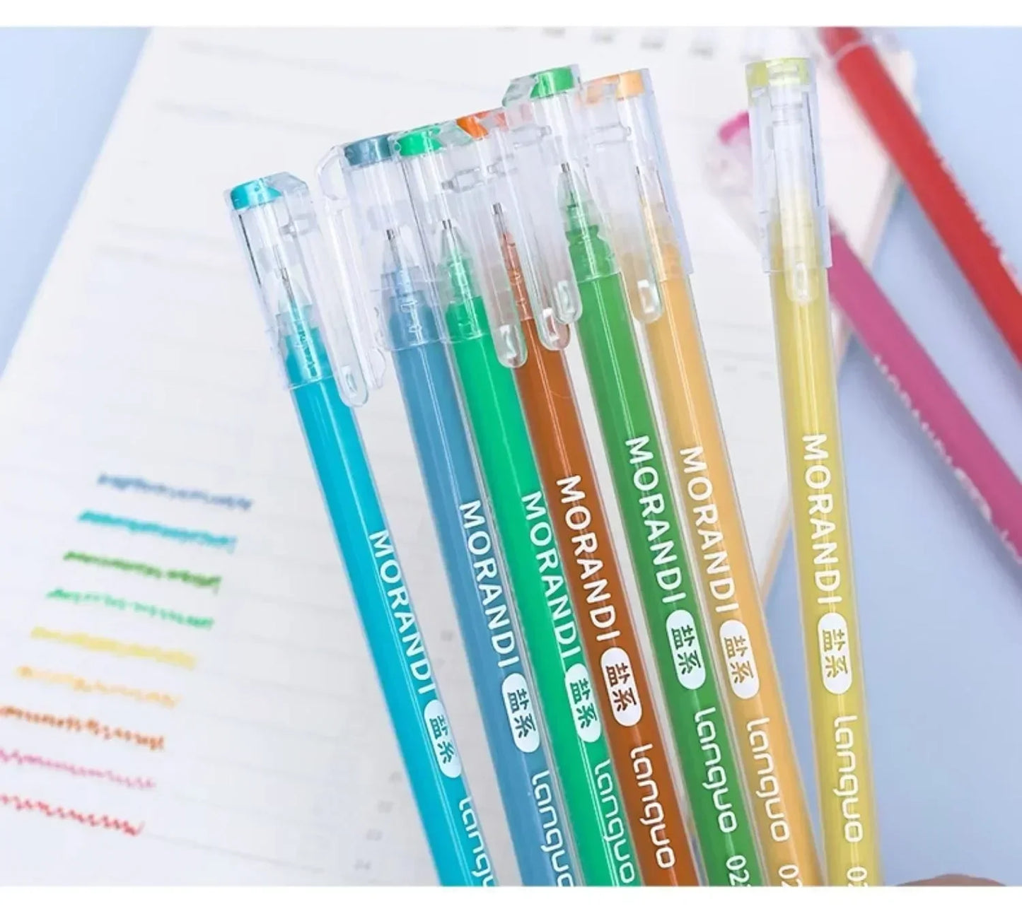 Languo 198/6 PCS Morandi Gel Pen Student Diary Scrapbook Painting DIY Gel Pen Set Coloring Book Drawing Pen School Supplies