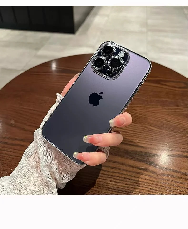 Clear Case For iPhone 16 15 14 13 12 11 Pro Max 16e Silicone Cover For iPhone 13 Mini X XS Max XR 7 8 Plus Transparent Cover