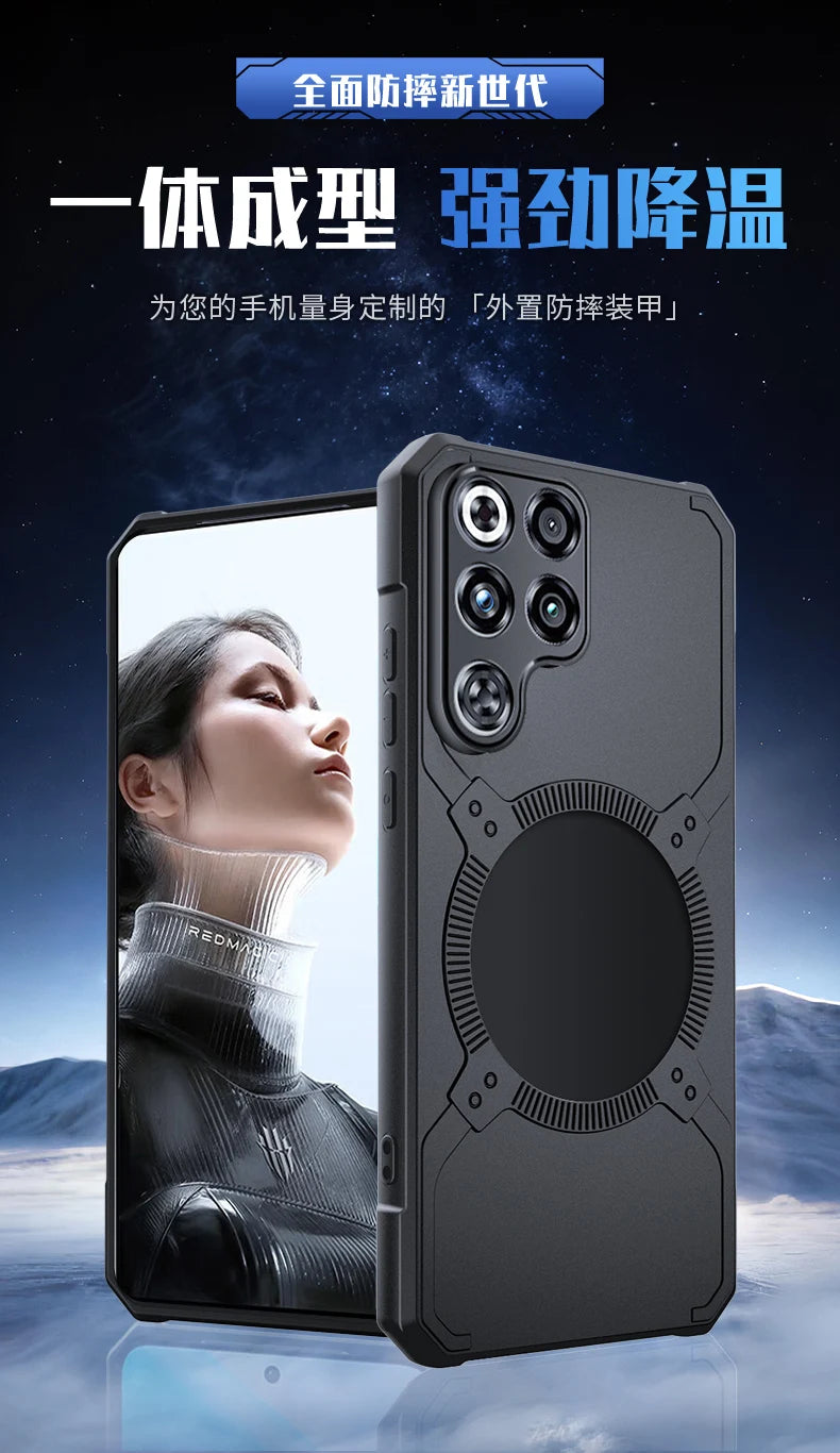 Armor Protective Heat Dissipation Phone Case For Redmagic 11 10 Air 10s 9s 9 11 11s Pro+ Pro Plus Case Shockproof Magnetic Cover