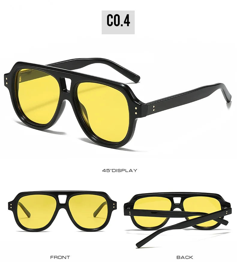 Pilot Dual Bridge Photochromic Reading Glasses Men Women Trendy Designer Prescription Optical Eyewear Customized Sunshade Lenses