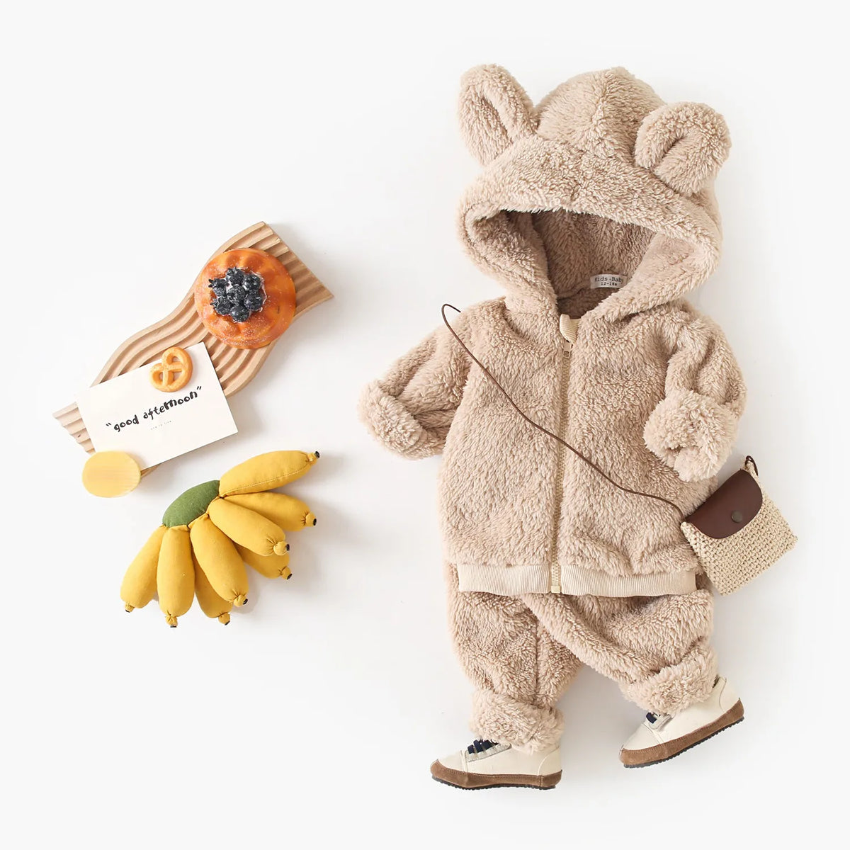 Sanlutoz Winter Warm Long Sleeve Baby Clothing SetsTops Zipper + Long Pants 2Pcs Cute