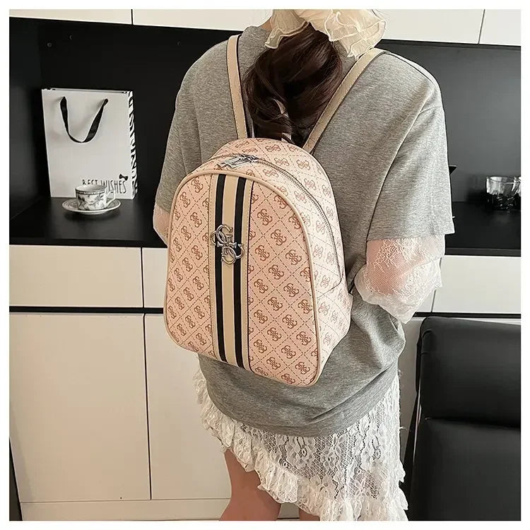 Luxury large capacity outdoor travel handbag, modern trendy women's backpack, classic design zipper shoulder bag
