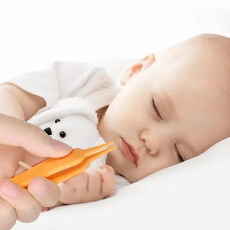 Baby Nose Cleaning Tweezers Infant Ear Nose Navel Clean Tool Safe Baby Dig Booger Clips Snot Removal Newborn Cleaning Supplies