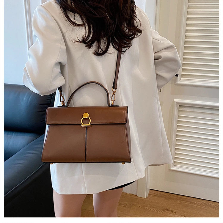2025 New Classic Style Solid PU Square Shoulder & Crossbody Bags High Quality Sense of Luxury Simple Commute Handbags for Women
