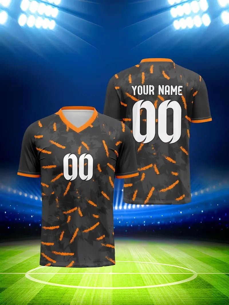 Custom Name & Number Soccer Jersey Men's Personalized Football Shirt Short Sleeve Breathable Team Sports Uniform T Shirt