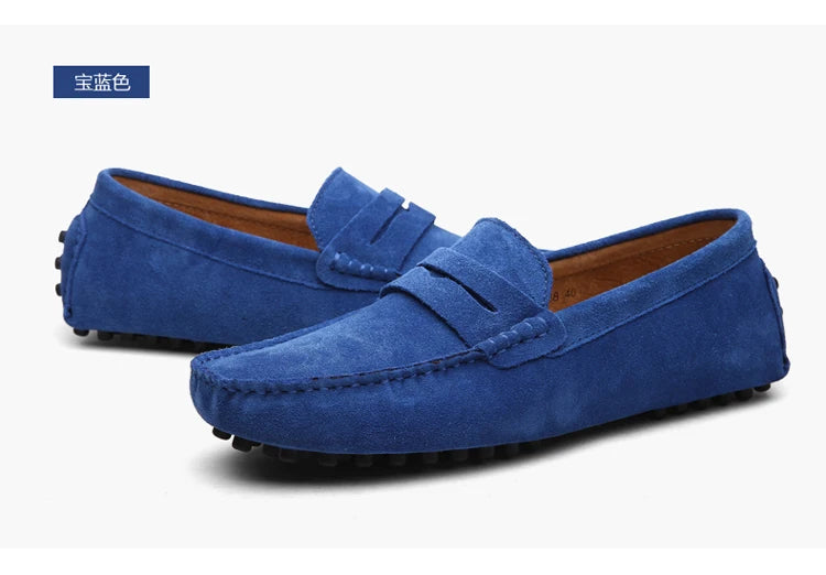 Men's Casual Fashion Genuine Leather Loafers Moccasins Slip-On Driving Shoes 38-50 Size Range Male Flats Comfort Footwear