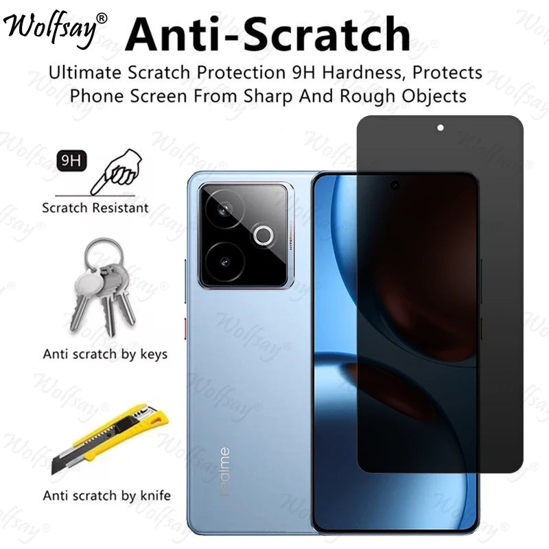 Privacy Screen Protector For Realme GT 7 China Anti-Spy Tempered Glass Realme GT7 China Camera Glass For Realme GT 7 China Glass