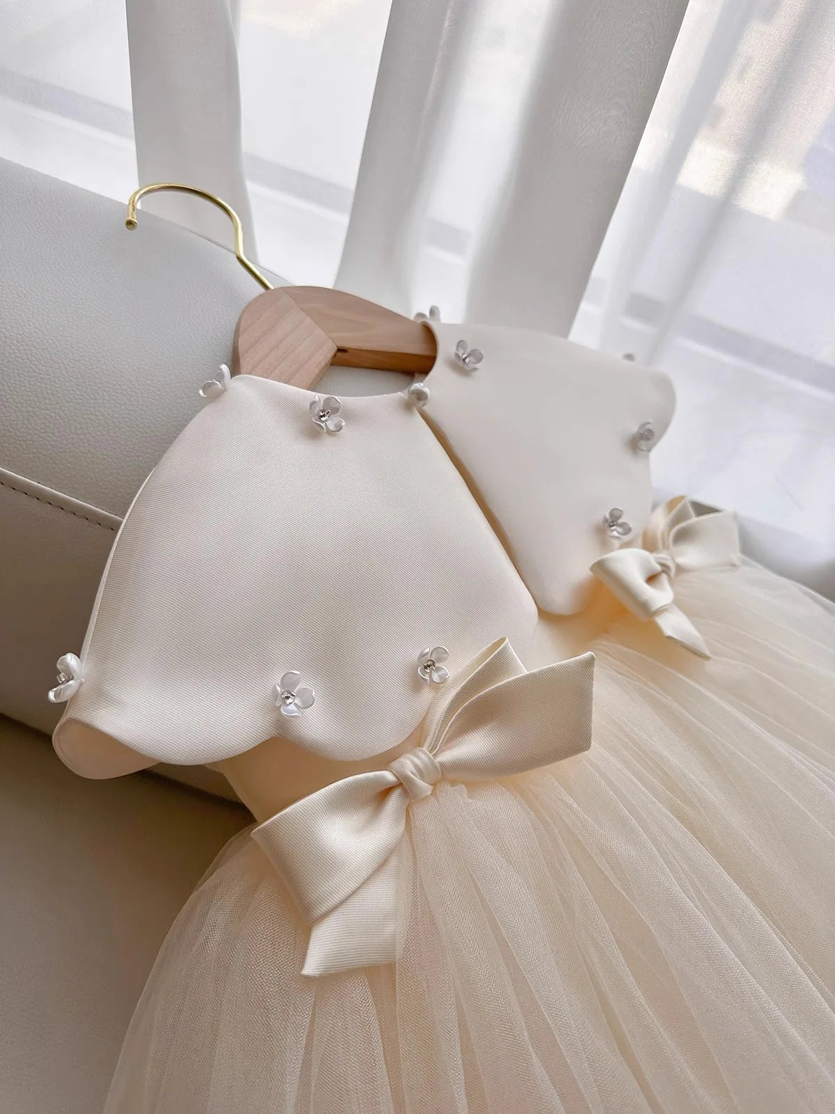 Baby Girl Princess Bow Silk Tutu Dress Sleeveless Infant Toddler Child Elegant Solid Vestido Birthday Party Baby Clothes 1-5Y