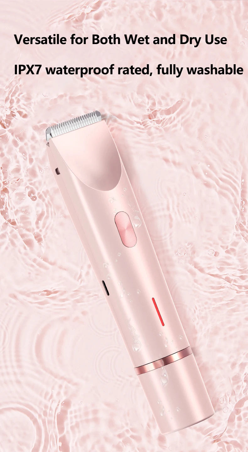 2 IN 1 Rechargeable Epilator Electric Eyebrow Trimmer Female Body Facial Lipstick Shape Hair Removal Mini Painless Razor Shaver