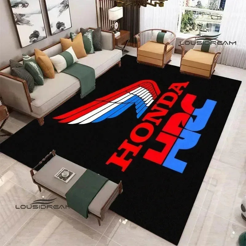 HRC HONDA Motorcycle Logo Printed Carpet Non-slip Carpet Carpets for Living Room Yoga Mat Outdoor Carpet Birthday Gift