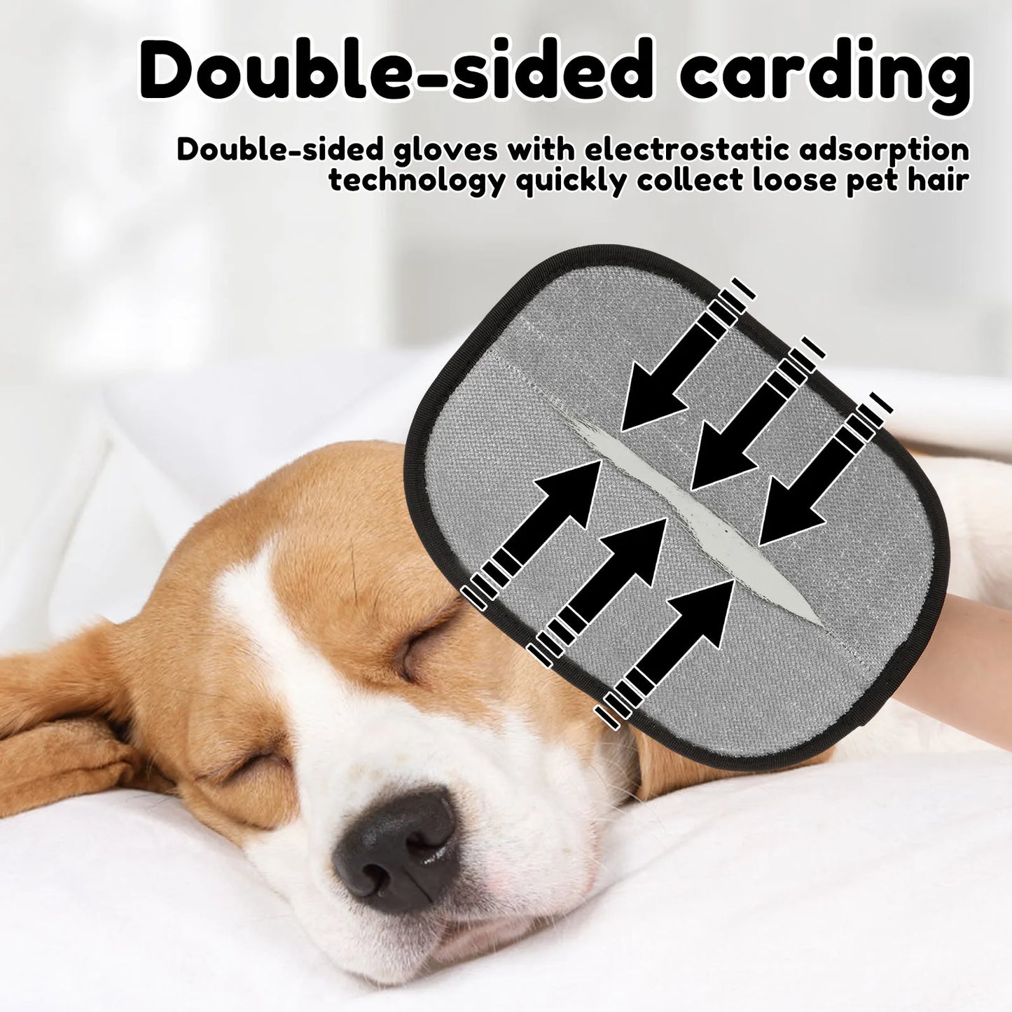 3 Pcs Pet Hair Remover Glove Reusable Static Removal Gloves Double-Sided Cat Dog Grooming Gloves Hair Removal Tool Pet Supplies