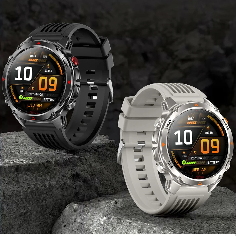 2025 New Outdoor Millitary Smart Watch Men GPS Positioning 540mAh Battery Waterproof Sports Fitness Tracker BT Call Smartwatch