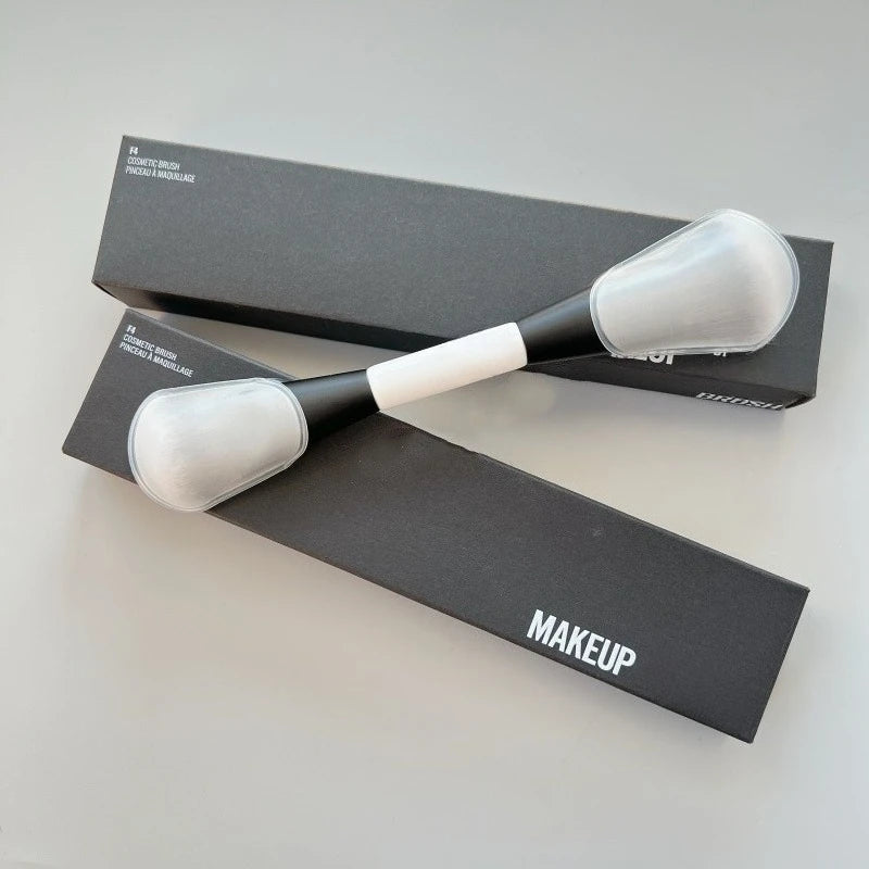 F4 Dual-Ended Foundation Face Brush Double-ended Powder Blush Contour and Eyeshadow Concealer Makeup Brushes