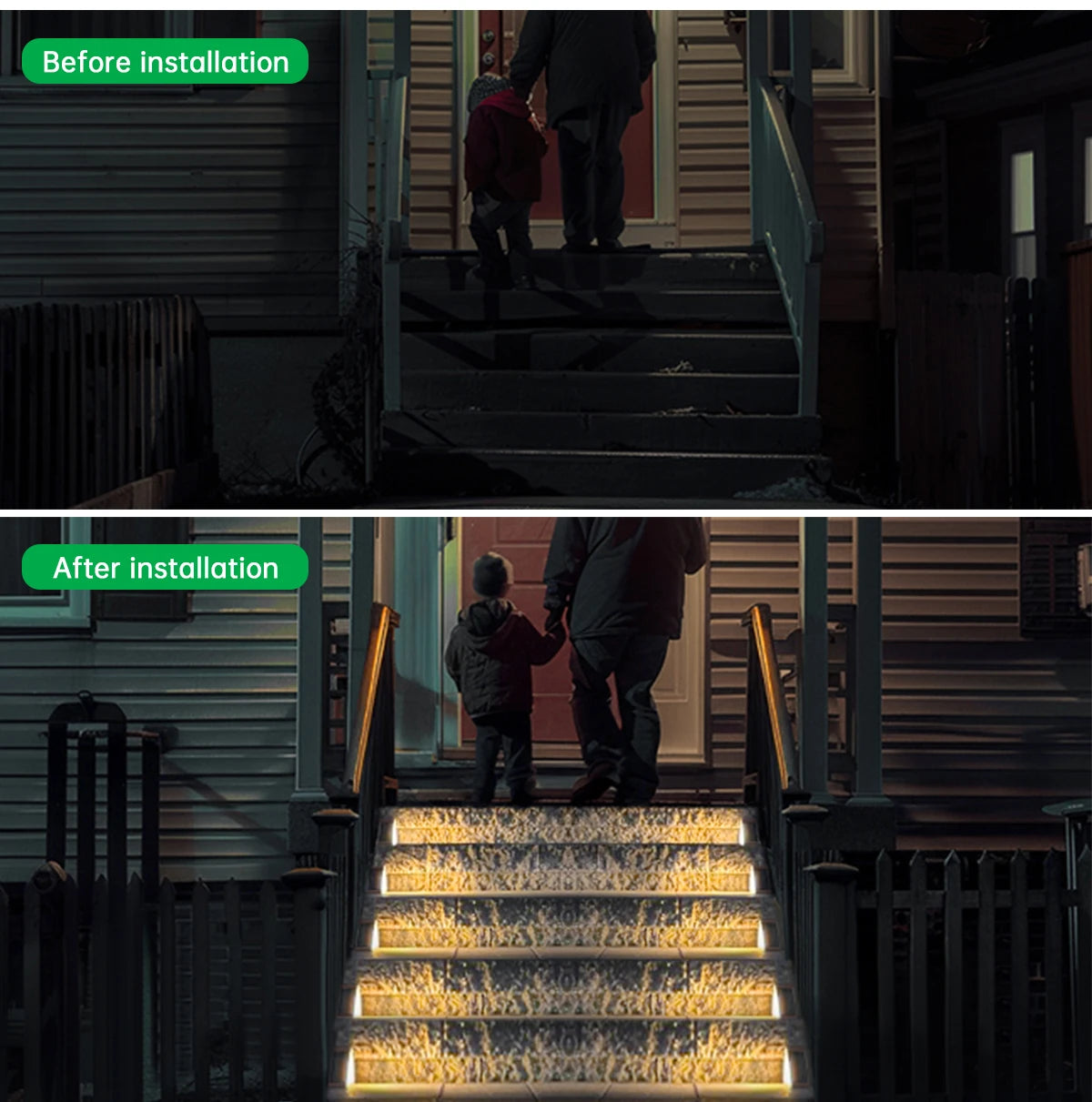 Solar Step Lights Outdoor Waterproof IP67 Solar Powered Stair Lights Triangle Solar Deck Lights for Outside Garden Patio Yard